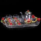 380ml Floral Teapot γυαλιού με το χρυσό αφήνει στην άκρη το Floral εκλεκτής ποιότητας Teapot σύνολο