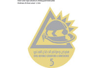 Επιχειρηματικής συνήθειας μετάλλων τροπαίων χρυσός που καλύπτεται λαμπρός με το αποτυπωμένο σε ανάγλυφο λογότυπο