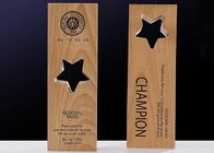 Ξύλινα βραβεία σχεδίου αστεριών λογότυπων χάραξης/Lasing φλυτζανιών τροπαίων συνήθειας για το προσωπικό